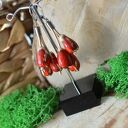 KOLCZYKI BELLS z ceramiką czerwone