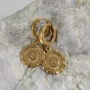 Boho kolczyki - monety ze srebra 925 złocone 24K