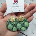 Wiszące kolczyki decoupage z orientalnymi kwiatami - Paula czeka na wene