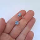 Błękitne Kolczyki Sztyfty Akwamaryn - wersja srebrna