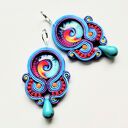 Kolczyki sutaszowe haftowane ręczny Tahiti