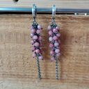 Kolczyki - rodonit delikatne gronka