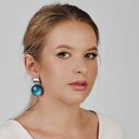 Kolczyki Binnur z perłowego szkła w turkusowym odcieniu - elegancki blask