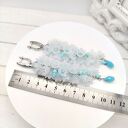 Długie kolczyki grona, matowe dzwoneczki, błękitne, kolczyki wieczorowe. eleganckie ślubne