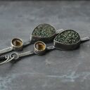 srebrne kolczyki z agatu druzy oraz cytrynu