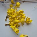 Kolczyki duże lekkie żólte kwiaty rękodzieło