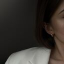 Złote kolczyki krople z 24K złoceniem na sztyftach - Sotho
