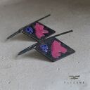 Kolczyki Little Flowers - Cold Rose & Blue