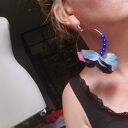 Kolczyki boho kwiaty i pióra - lekkie etno od Ruda Klara