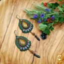 Kolczyki haftowane - tygrysie oko