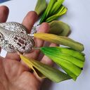Kolczyki długie lekkie frędzle boho Ruda Klara - żółte i zielone