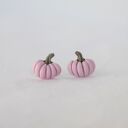 Różowe kolczyki dyniowe - jesień i Halloween, rękodzieło handmade