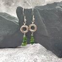 Kolczyki chainmaille splecione koła - nefryt kanadyjski