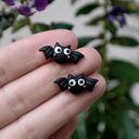 Kolczyki nietoperze - ręcznie robione z modeliny Fimo na Halloween