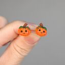 Urocze kolczyki dynie na Halloween - rozmiar 12 mm, stal chirurgiczna