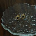 hand made kolczyki pozłacany złote z onyksami