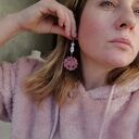 Kolczyki szkło i azurb box L1