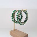 Kolczyki Koła AURA Emerald - szmaragdowa biżuteria na wieczór