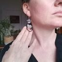 Kolczyki z kryształem górskim - Ruda Klara - etno boho