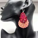 Kolczyki haftowane sutasz Red Spiral