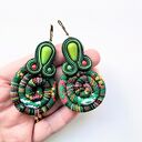 Green Masai kolczyki sutaszowe