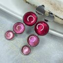 Szklane kolczyki w perłowych odcieniach różu Meyra e6/m29