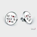 Kolczyki sztyfty ALL YOU NEED IS LOVE