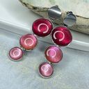 Szklane kolczyki w perłowych odcieniach różu Meyra e6/m29