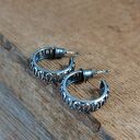 Sztyfty „Sznurówki” - kolczyki z oksydowanego srebra 925