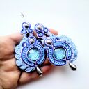 Frosty kolczyki sutaszowe - wiszące boho 9 cm