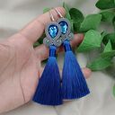 Chabrowe kolczyki z chwostami (soutache) na biglach ze stali chirurgicznej