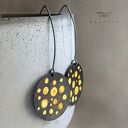 Kolczyki Dots - Sunflower Yellow z mosiądzu i srebra 925