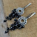 Kolczyki - rozeta z turmalinem