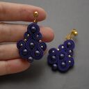 Fioletowe kolczyki sutasz Lila - haftowane handmade
