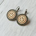 Drewniane kolczyki POWER BUTTON