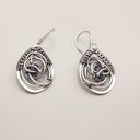 Minimalistyczne kolczyki wire wrapping ze srebra 925 z iolitami