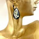 Kolczyki łezki Black w stylu steampunk - trybiki w żywicy (brąz)