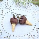 Kolczyki "Czekoladowo-Bananowe lody"