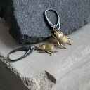 Drobne kolczyki Golden Scarab Light ze srebra 925 i mosiądzu