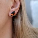 Kolczyki Kapelusze Czarownicy na Halloween - ręcznie robione z modeliny Fimo i końcówkami ze stali chirurgicznej
