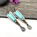 chryzokola, kyanit i słodkie popołudnie - srebrne kolczyki