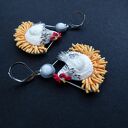 Kolczyki z kurą na gnieździe