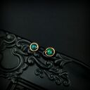 Kolczyki sztyfty z chryzokoli w miedzi - wire wrapping