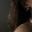 Srebrne kolczyki małe falowane półkola