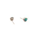 Kolczyki sztyfty z chryzokoli w miedzi - wire wrapping