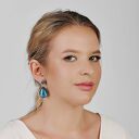 Kolczyki krople w perłowym odcieniu turkusu Isin e11/14