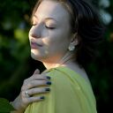 Kolczyki srebrne - Biała orchidea na sztyftach