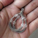 Oksydowane srebrne kolczyki lub klipsy z kryształkami Swarovski - wire wrapping
