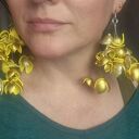 Kolczyki leciutkie kwiaty kolor złoty wykonane w pojedynczym egzemplarzu