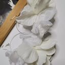 Kolczyki kwiatowe białe koła - długie i lekkie (handmade)